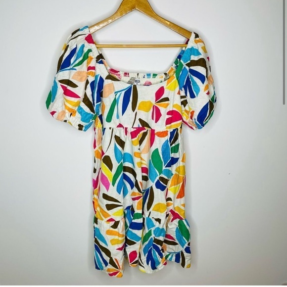 Tabitha Brown Botanical Floral Leaf Multicolor Dress - Size M - Picture 3 of 7